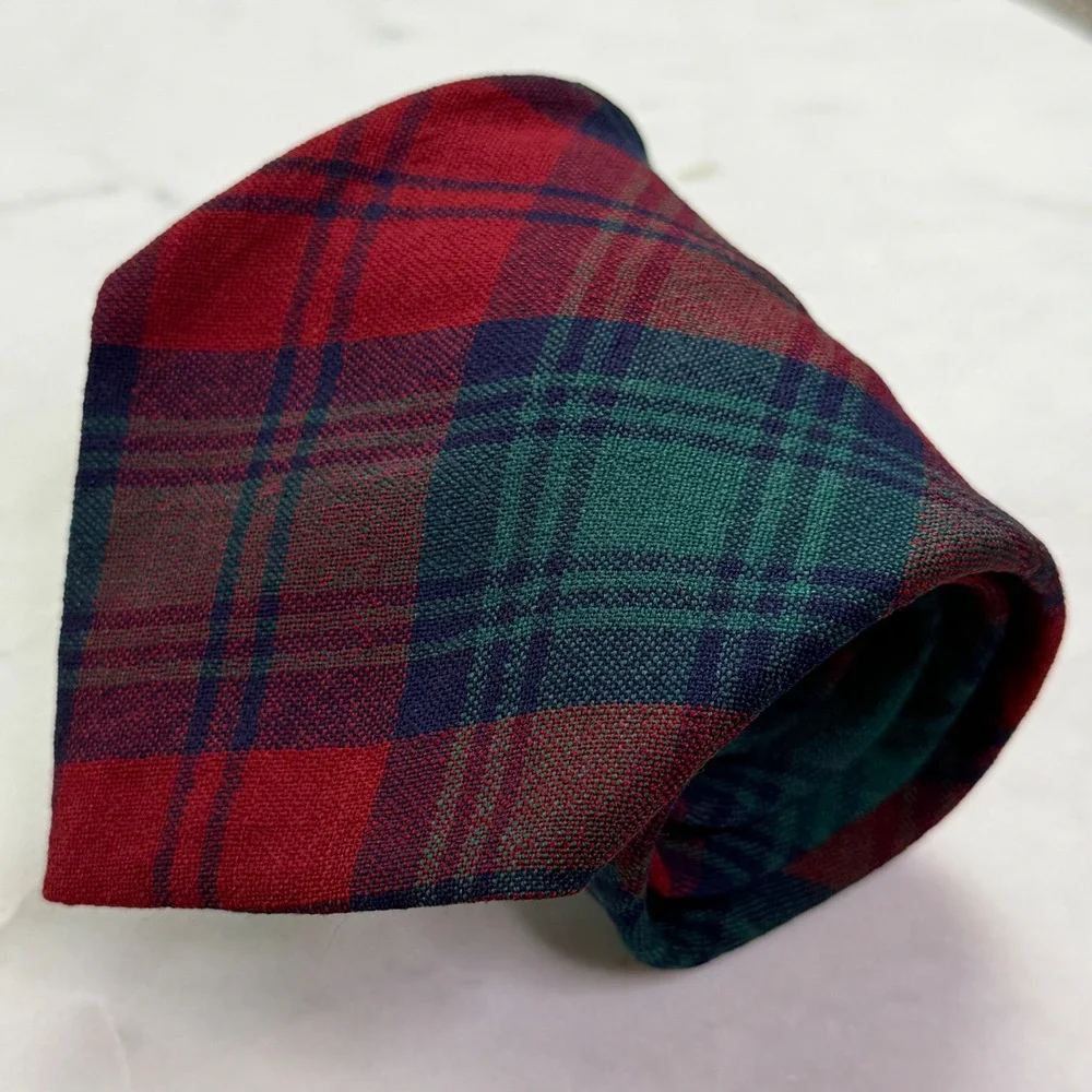 Vintage Haggerty Forbes Lindsay Tartan Wool Tie Scotland Plaid Mens 60s